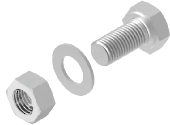 Зображення Болт + шайба + гайка (компл.)10x60 (650943)