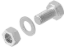 Зображення Болт + шайба + гайка (компл.)10x70 (651007)