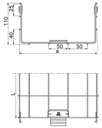 Зображення Лоток кабельний з дротяної сітки KDSZ200H110/3 (912420)